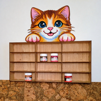 Cicás fali polc gyerekszobába – festhető fa tároló állatmintával