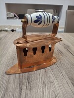 Vörösréz Vasaló Porcelán Fogantyúval.