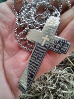 Új rozsdamentes korpusz,kereszt unisex medál nyakláncal.