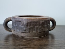 Vintage Brutalist Ceramic Bowl with Textured Pattern