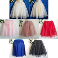 ESKÜVŐ ASZ29 - 4+1 rétegű midi tüll szoknya - több színben