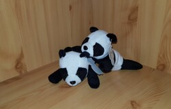 Panda pár 2db plüss maci mackó 17cm új