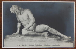 Képeslap / művészlap, szoborábrázolás: címe A haldokló gall