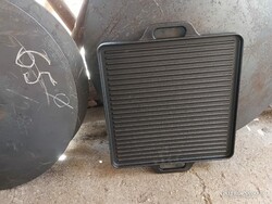 Rostlap Kamadó smoker sparhelt 32x32cm Öntöttvas Két oldalas Grill sütő lap tárcsalap Flekken sütő