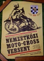 Motoros plakát 1973-ból a Farkashegyi moto-cross versenyről, első tulajdonostól. Szép állapotban!