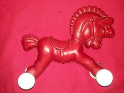1970'S Extrém ritka CCCP OROSZ- NAGY méretű nagy gurulós ló, paci, lovacska játék figura 34 x 25 cm
