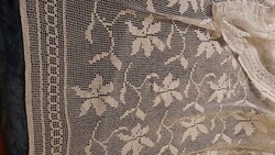 Vintage horgolt pamut függöny, ágytakaró