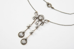 Szecessziós arany collier gyémántokkal