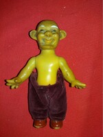 1960'S Vintage kaucsuk ritka troll / törpe figura 15 cm hiányos ruházatban, haj és szakáll nélkül