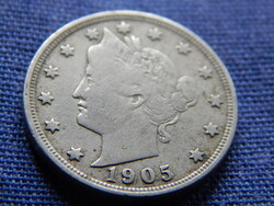 USA Liberty Nickel 5 Cents 1905