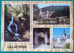 Lillafüred, Palotaszálló, vízesés, cseppkőbarlang bejárata, panoráma, 1982, postatiszta képeslap