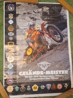 Motoros plakát 1979-ből a moto-cross  európabajnokság versenyről, 63 x 87,5 cm Szép állapotban