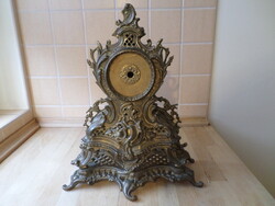 Régi réz díszes rokokó kandalló óra ház óraszerkezet nélkül