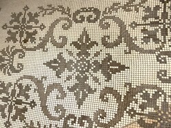 ANTIK ÜVEG TÁLCA HORGOLÁSSAL FEKETE FA KERETTEL, GOLYÓ LÁBAKON 36 X 26 + FÜL