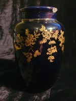 Hollóházi kobaltkék Szakmáry váza 1940-es évek