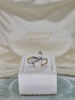 Szecessziós antik arany gyűrű brillekkel és gyémántokkal