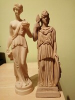 Görög mitológiai istennőket ábrázoló szobrocskák, 25cm-esek, alabástromból vagy gyantából készültek