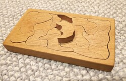 Vintage fa kirakó játék 14x8cm