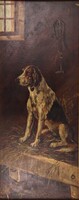1Z001 Médi jelzéssel : Vadászkutya portré 93 x 39 cm