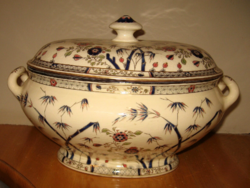 ANTIK CSALÁDI PECSÉTES ZSOLNAY  TÁL AZ 1880-as évekből