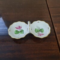 Herendi ciklámen virágmintás porcelán sótartó