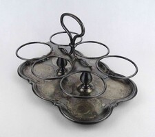 1Y718 Régi ezüstözött Berndorf alpakka pohártartó pohár kínáló tálca 27.5 x 20.5 cm