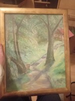 Pasztel festmény Papp szignóval