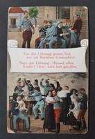 Osztrák és Magyar katonák mulatoznak 1918 képeslap