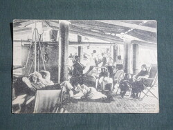 Képeslap,Olaszország,Un Saluto da Genova,Amerikába tartó óceánjáró hajó fedélzete,1912-