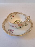 KÜLÖNLEGES, DOMBORÚ DEKORRAL! RITKA Óherendi Rotschild mintás kávés dísz csésze és csészealj