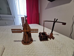 Vintage malom gémeskúttal dekoráció