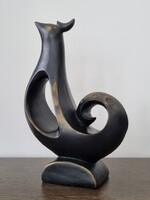 Vintage festett alabástrom madár, nagyméretű figura- 29 cm