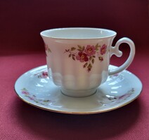 Seltmann Weiden Bavaria német porcelán kávés teás szett csésze csészealj tányér virág mintával