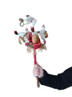 55 cm, kézzel készített "zenélő" népi gyerekjáték, spanyol, mexikói