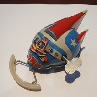 Retro óraműves luna holdjáró space patrol kulcsával működik lemezárú szocreál