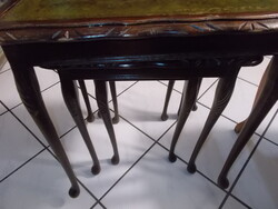 3 részes Mahagóni asztalfészek Queen Anne stílusú lábakkal
