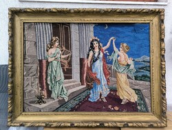 Antik széles keret képkeret tükör festmény gobelin keret , ahogy most van! Fészek:100 x70 cm