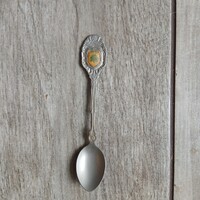 Formás régi ezüstözött dísz kávéskanál (11,8x2,2 cm)