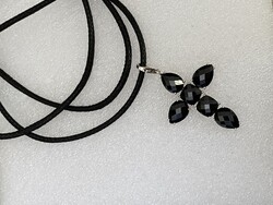 Eredeti Thomas Sabo - obszidián kereszt charm