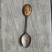 Elegáns régi ezüstözött dísz kiskanál (kávéskanál, 11,5x2,6 cm)