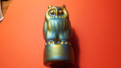 Zsolnay art-deco füles bagoly  , 8 cm