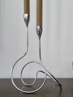 Vintage Black and Blum( Loop) króm modern gyertyatartó- 28 cm