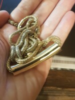 VINTAGE - bizsu - aranyozott fém ? -- nagyon mutatós középrésszel - 2 soros- csavartmintával-