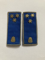 Rendőr százados vállap rendfokozat fém címerrel és fém csillagokkal