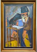 Cs. Németh Miklós (1934 -2012): Vanitas. Olajfestmény, '50-es évek!