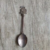 Szépséges régi ezüstözött dísz kiskanál (kávéskanál, 11x2,7 cm)
