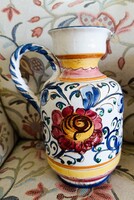 Olasz kerámia (majolika?) kancsó, deruta stílusú, jelzett, 25cm