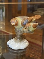 AQUINCUMI PÁROS MADÁR, PORCELÁN SZOBOR, FIGURA, DÍSZTÁRGY 7.5 CM