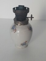 Egyedi mini kicsi kis virrasztó petróleum lámpa, Drasche porcelán váza aljon 11 cm
