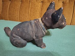 Retró bólogató kutya – ritka francia bulldog figura (60-as/70-es évek)